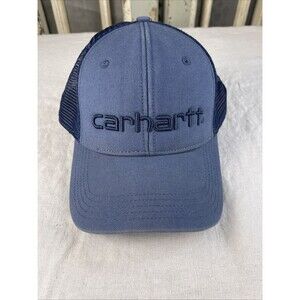 Carhartt Mesh Snapback Trucker Hat Embroidered Blue